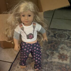 American Girl Doll with Blonde Hair and Star Pants
